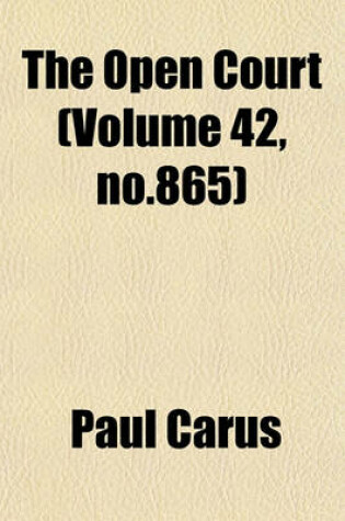 Cover of The Open Court (Volume 42, No.865)