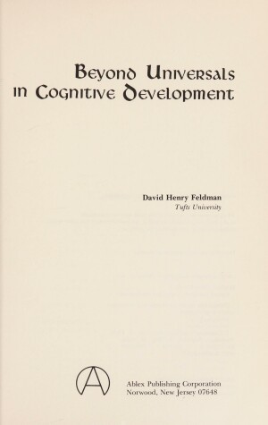 Book cover for Beyond Universals in Cognitive Development