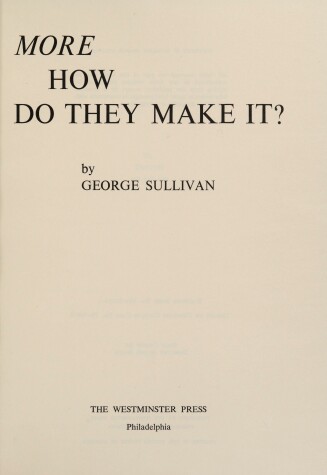 Book cover for More How Do They Make It?