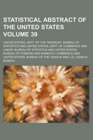 Cover of Statistical Abstract of the United States Volume 39