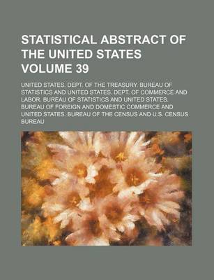 Book cover for Statistical Abstract of the United States Volume 39