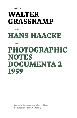 Book cover for Hans Haacke