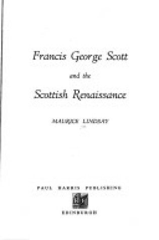 Cover of Francis George Scott and the Scottish Renaissance