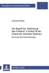 Book cover for Der Begriff Der "Bedrohung Des Friedens" in Artikel 39 Der Charta Der Vereinten Nationen