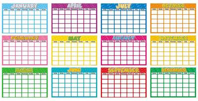 Book cover for 12 Months Blank Calendar Bulletin Board