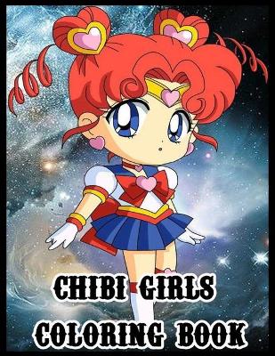 Book cover for chibi girls coloring book