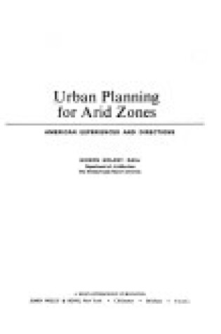 Cover of Urban Planning for Arid Zones