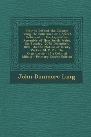 Cover of How to Defend the Colony