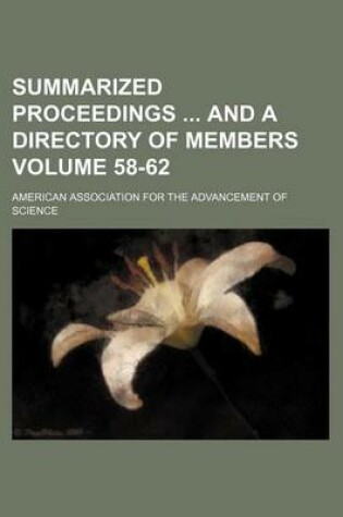 Cover of Summarized Proceedings and a Directory of Members Volume 58-62