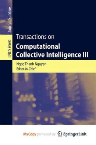 Cover of Transactions on Computational Collective Intelligence III