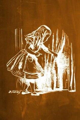 Cover of Alice in Wonderland Chalkboard Journal - Alice and The Secret Door (Orange)
