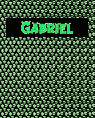 Book cover for 120 Page Handwriting Practice Book with Green Alien Cover Gabriel