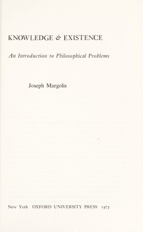 Book cover for Knowledge and Existence