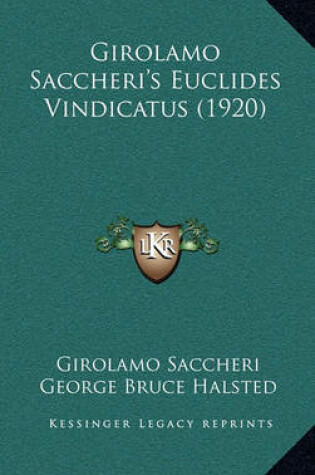 Cover of Girolamo Saccheri's Euclides Vindicatus (1920)