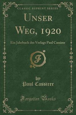 Book cover for Unser Weg, 1920