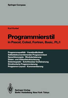 Book cover for Programmierstil in Pascal, Cobol, Fortran, Basic, PL/I