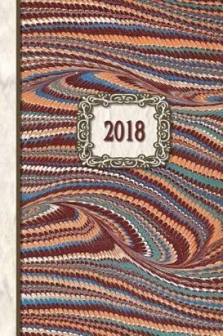 Cover of 2018 Diary Feather Marble Design