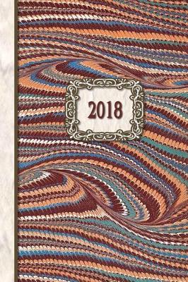 Book cover for 2018 Diary Feather Marble Design