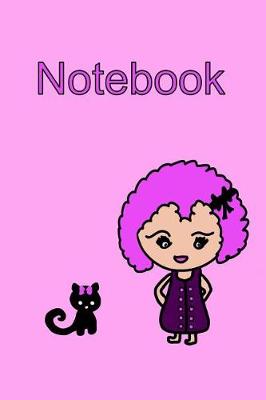 Book cover for Notebook Kawaii Girl and Cat in Pink