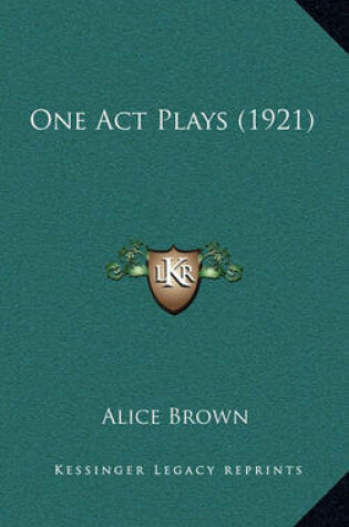 Cover of One Act Plays (1921)