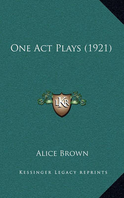 Cover of One Act Plays (1921)