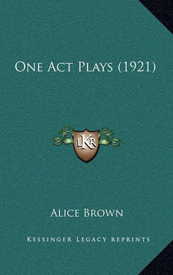 Book cover for One Act Plays (1921)