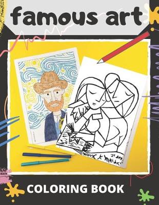 Book cover for famous art coloring book