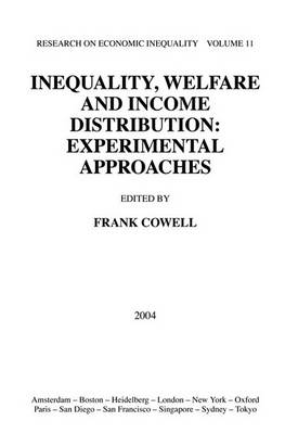 Book cover for Inequality, Welfare and Income Distribution