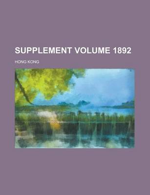 Book cover for Supplement Volume 1892