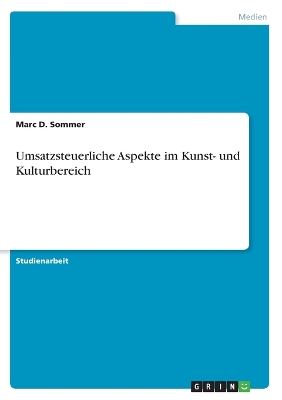 Book cover for Umsatzsteuerliche Aspekte im Kunst- und Kulturbereich