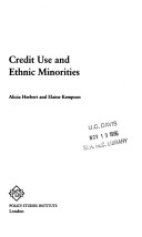 Book cover for Credit Use and Ethnic Minorities