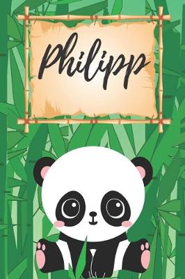 Book cover for personalisiertes Notizbuch Panda / Journal / Malbuch / Tagebuch / Kritzelbuch / DIN A5 / Geschenk Philipp