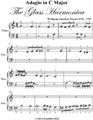 Book cover for Adagio in C Major Glass Harmonica Beginner Piano Sheet Music