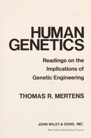 Cover of Human Genetics