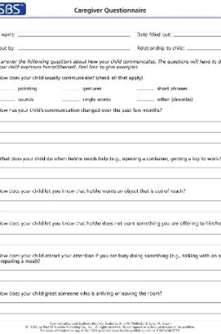 Cover of CSBS (TM) Record Forms and Caregiver Questionnaires