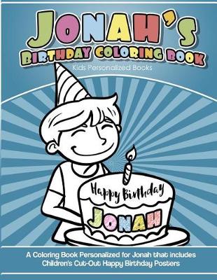 Book cover for Jonah's Birthday Coloring Book Kids Personalized Books