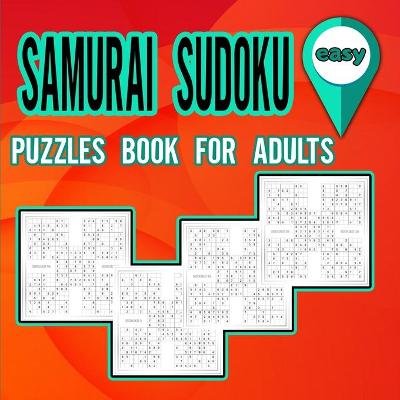 Book cover for Samurai Sudoku Puzzles Book for Adults Easy