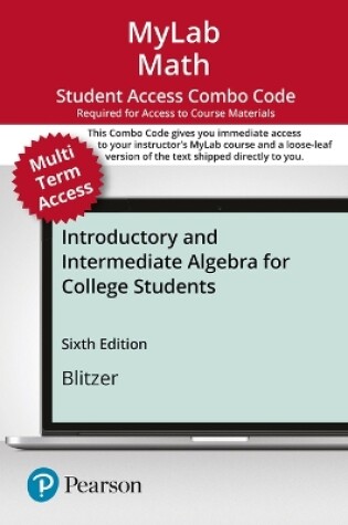 Cover of Mylab Math with Pearson Etext -- Combo Access Card -- For Introductory and Intermediate Algebra for College Students (24 Months)