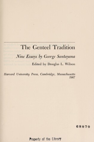 Cover of Genteel Tradition