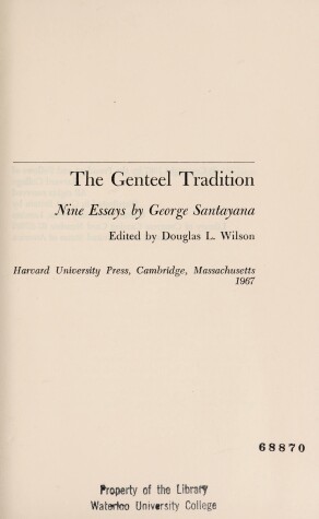 Book cover for Genteel Tradition