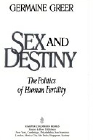 Cover of Sex and Destiny