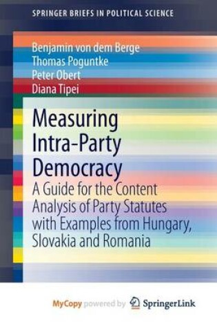 Cover of Measuring Intra-Party Democracy