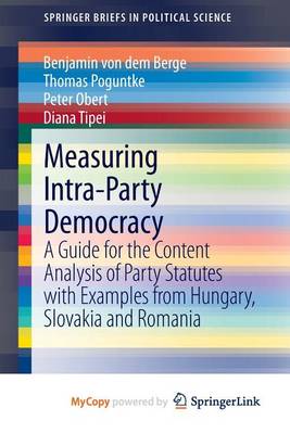 Book cover for Measuring Intra-Party Democracy