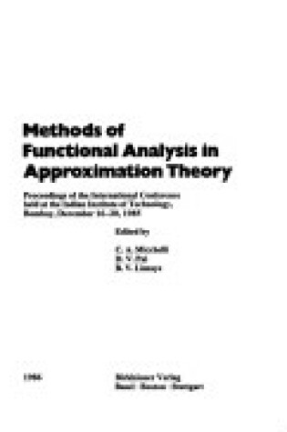 Cover of Methods of Functional Analysis in Approzimation theory