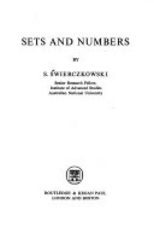 Cover of Sets and Numbers