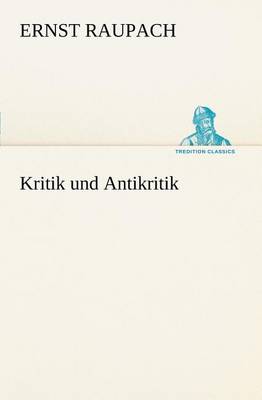 Cover of Kritik Und Antikritik
