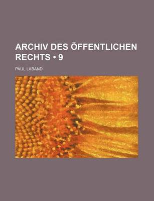 Book cover for Archiv Des Offentlichen Rechts (9)