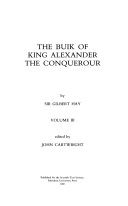 Book cover for Buik of King Alexander the Conquerour