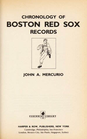 Book cover for Chronology of Boston Red Sox Records