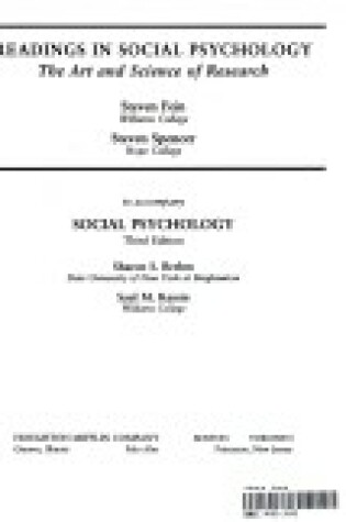 Cover of Reading in Social Psychology